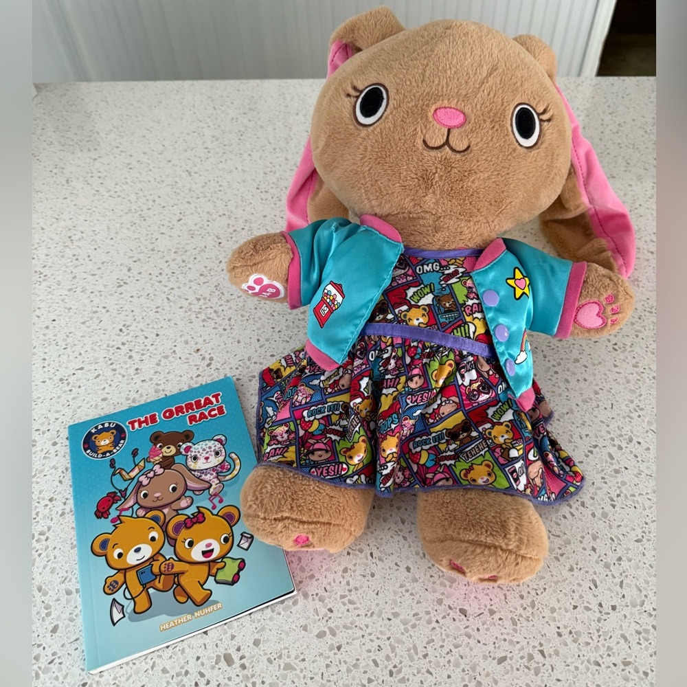 Build a Bear Kabu Pawlette Plush Bunny, Jacket, Dress, Book/Graphic Novel